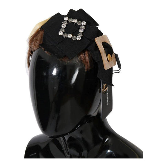 Dolce & Gabbana Clear Crystal Brown Hair Headband 10% PA,15% NY,1728,20% LU,5% Crystal,67345645728,Accessories,Black,Dolce & Gabbana,Hair Accessories - Accessories,Headbands - Hair Accessories - Accessories,Headbands - Women - Accessories,Material: 30% Co