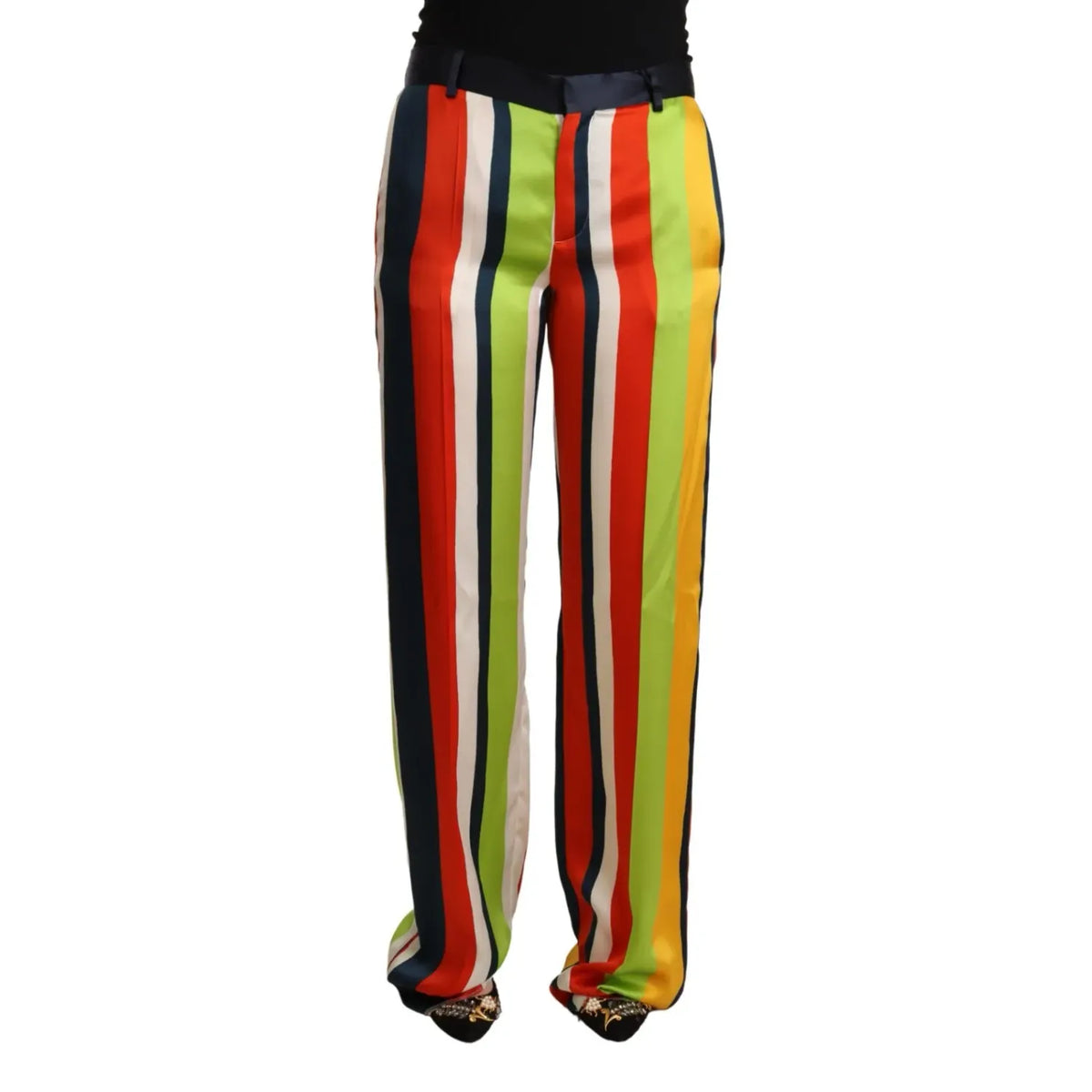 بنطلون مستقيم متوسط ​​الخصر مخطط متعدد الألوان من Dsquared²