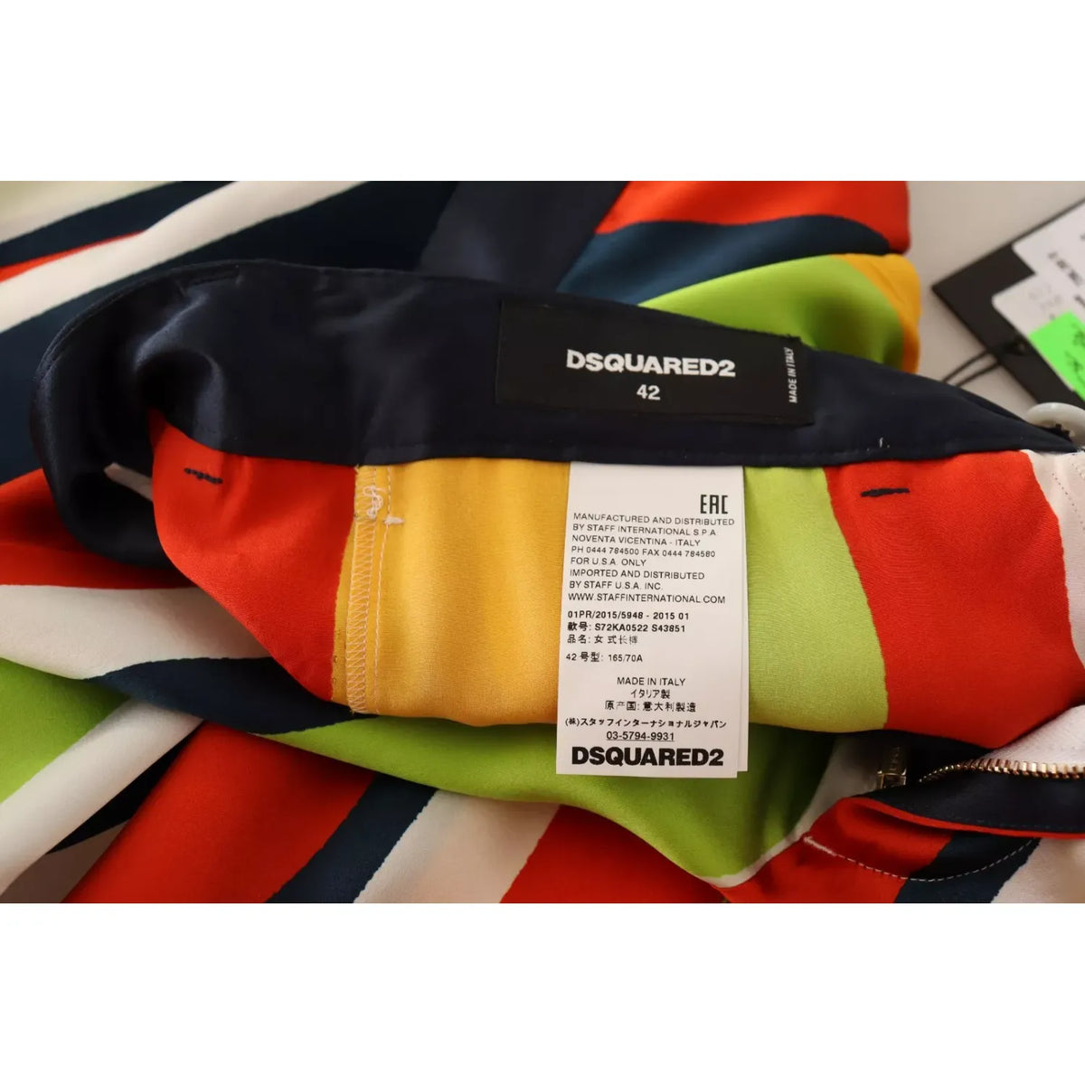 بنطلون مستقيم متوسط ​​الخصر مخطط متعدد الألوان من Dsquared²