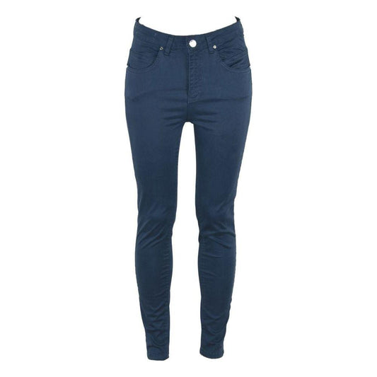 Maison Espin Blue Cotton Women's Skinny Jean Jeans & Pants Maison Espin Dark Slate Gray