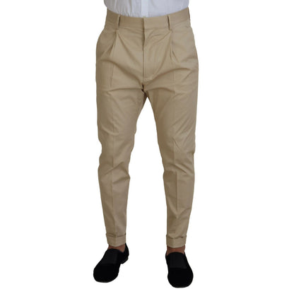 Dsquared² Beige Cotton Single Breasted 2 Piece CIPRO Suit