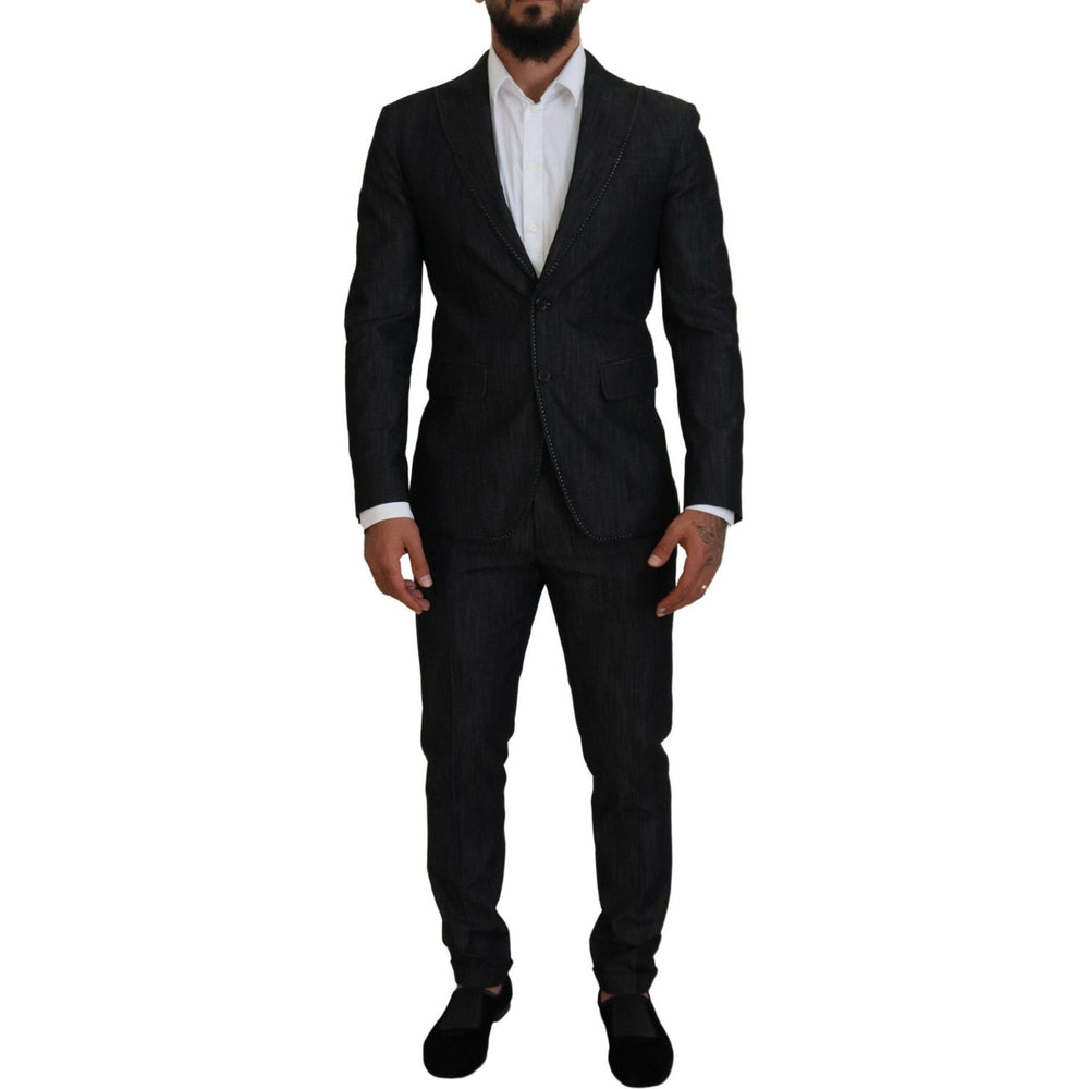 Dsquared² Black Cotton Single Breasted 2 Piece MIAMI Suit Dsquared² Black