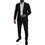 Dsquared² Black Cotton Single Breasted 2 Piece MIAMI Suit Dsquared² Black