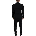 Dsquared² Black Wool Single Breasted 2 Piece LONDON Suit Dsquared² Black