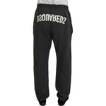 Dsquared² Dark Gray Cotton Men Casual Tattered Pants Dsquared² Dark Slate Gray