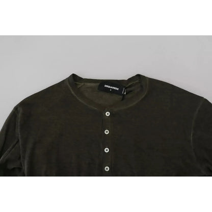 Dsquared² Gray Cotton Linen Long Sleeves Pullover Sweater 1728,67345645728,Clothing,Dsquared²,Gray,IT46 | S,Material: 70% Cotton 30% Linen,Men,New with tags,Sweaters - Clothing,Sweaters - Men - Clothing,Sweatshirts - Sweaters - Clothing