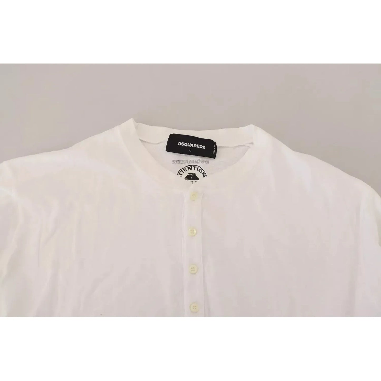 Dsquared² White Cotton Linen Long Sleeves Pullover Sweater 1728,67345645728,Clothing,Dsquared²,IT46 | S,IT50 | L,Material: 70% Cotton 30% Linen,Men,Preowned / Defect,Sweaters - Clothing,Sweaters - Men - Clothing,Sweatshirts - Sweaters - Clothing,White