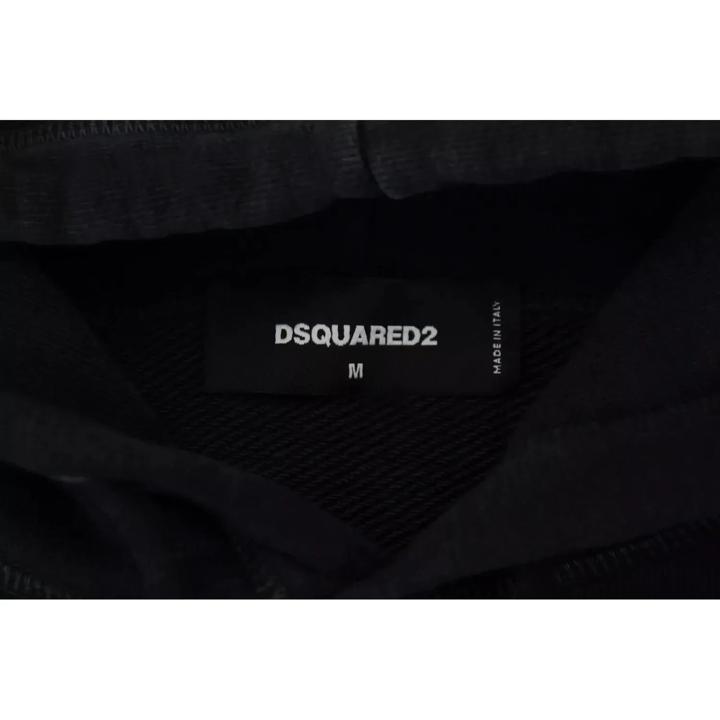 Dsquared² Black Cotton Hooded Printed Men Pullover Sweater