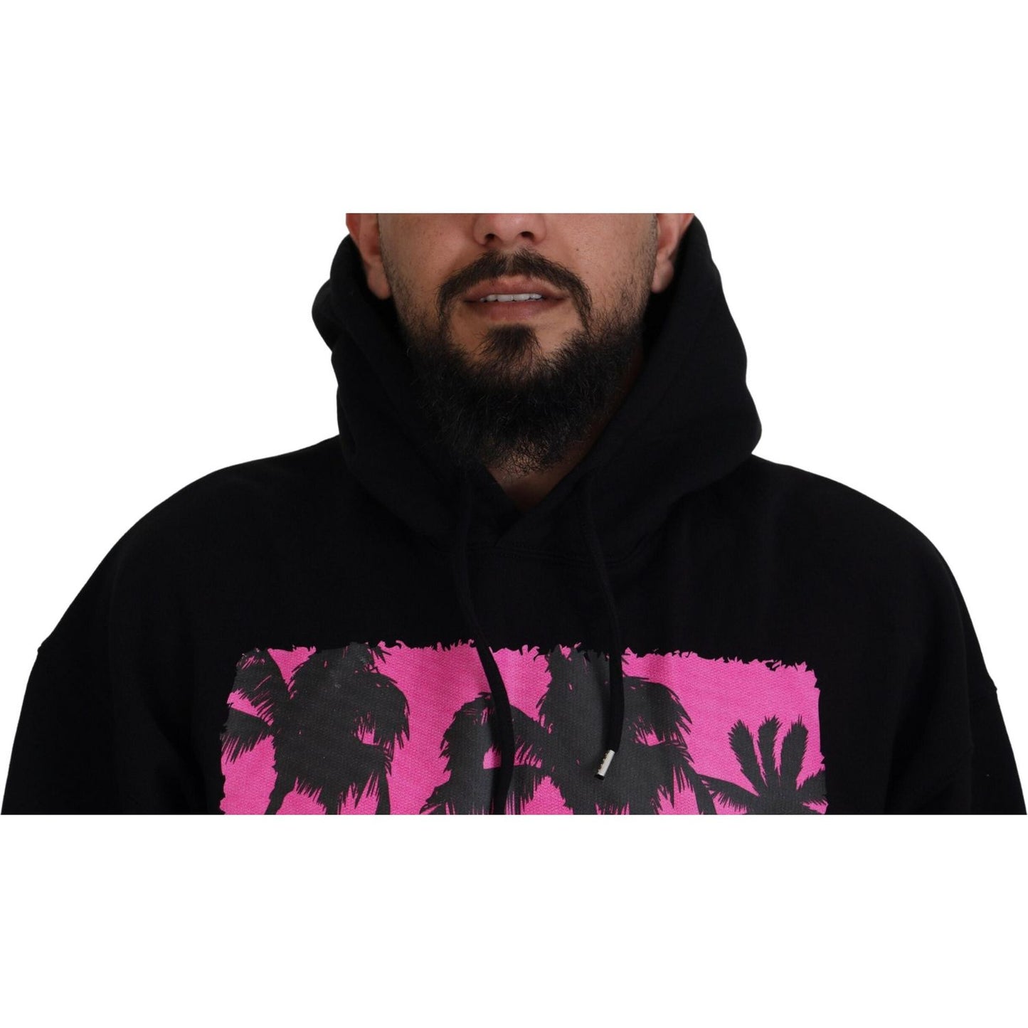 Dsquared² Black Cotton Hooded Printed Men Pullover Sweater 1728,67345645728,Black,Clothing,Dsquared²,Hoodies - Sweaters - Clothing,IT48 | M,Material: 100% Cotton,Men,Preowned / Defect,Sweaters - Clothing,Sweaters - Men - Clothing