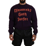 Dsquared² Purple Cotton Printed Men Pullover Sweater TSH83540-48