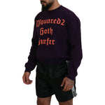 Dsquared² Purple Cotton Printed Men Pullover Sweater TSH83540-48