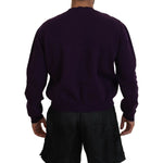 Dsquared² Purple Cotton Printed Men Pullover Sweater TSH83540-48