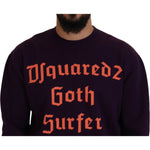 Dsquared² Purple Cotton Printed Men Pullover Sweater TSH83540-48