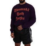 Dsquared² Purple Cotton Printed Men Pullover Sweater TSH83540-48