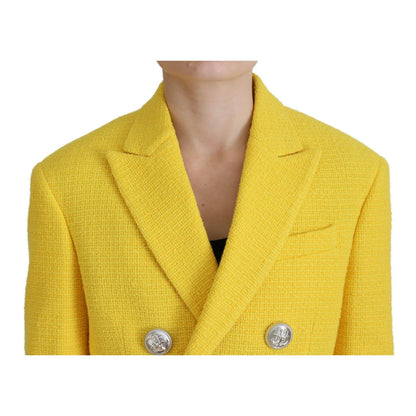 Dsquared² Yellow Double Breasted Mini Suit Blazer Skirt Set 1728,67345645728,Clothing,Dsquared²,IT38 | XS,Material: 48% Cotton 28% Viscose 18% Acrylic 4% Other Fibers 2% Polyester,Preowned / Defect,Suits & Blazers - Clothing,Suits & Blazers - Women - Clot