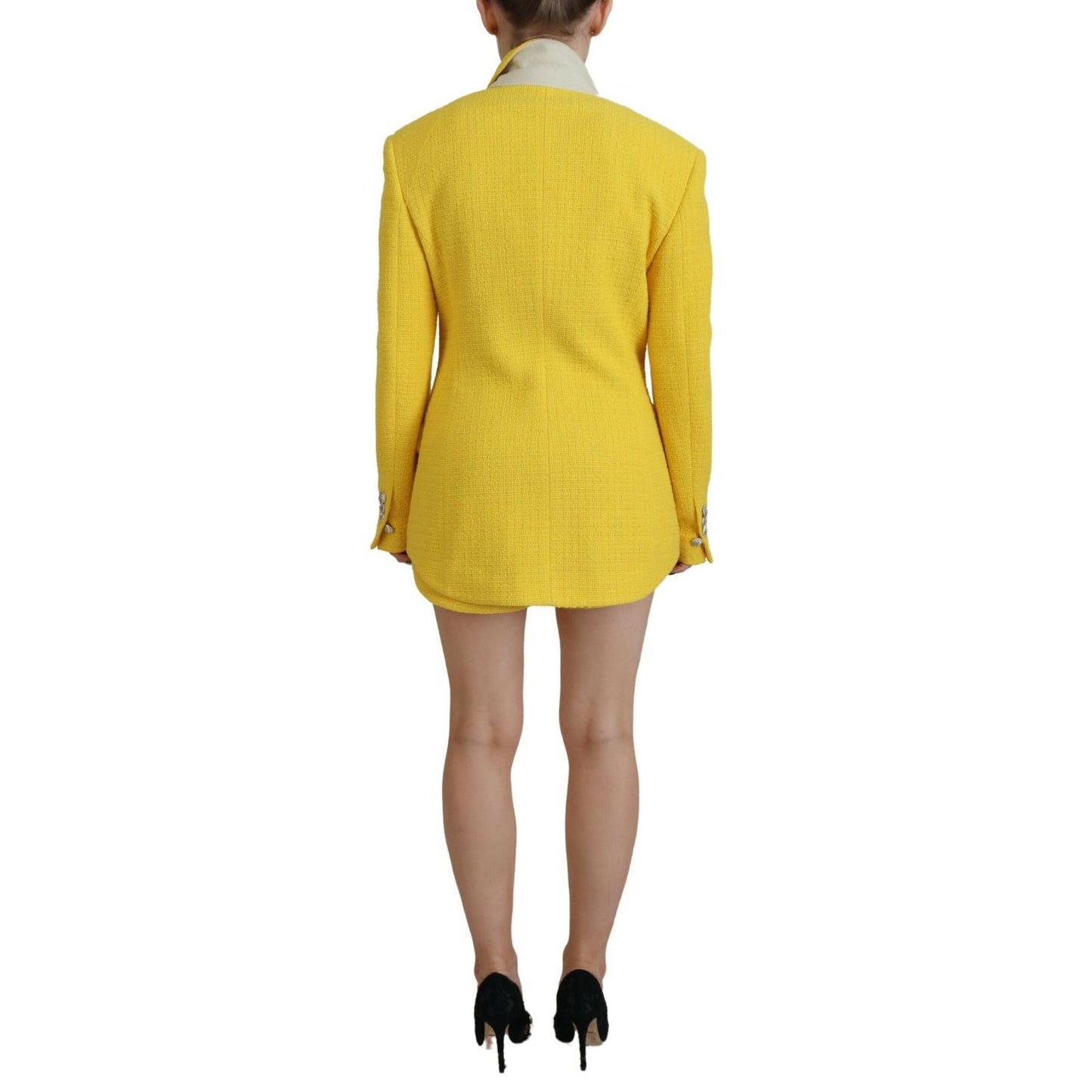 Dsquared² Yellow Peak Double Breasted Suit Blazer Short Set 1728,67345645728,Clothing,Dsquared²,IT38 | XS,Material: 48% Cotton 28% Viscose 18% Acrylic 4% Other Fibers 2% Polyester,Preowned / Defect,Suits & Blazers - Clothing,Suits & Blazers - Women - Clot