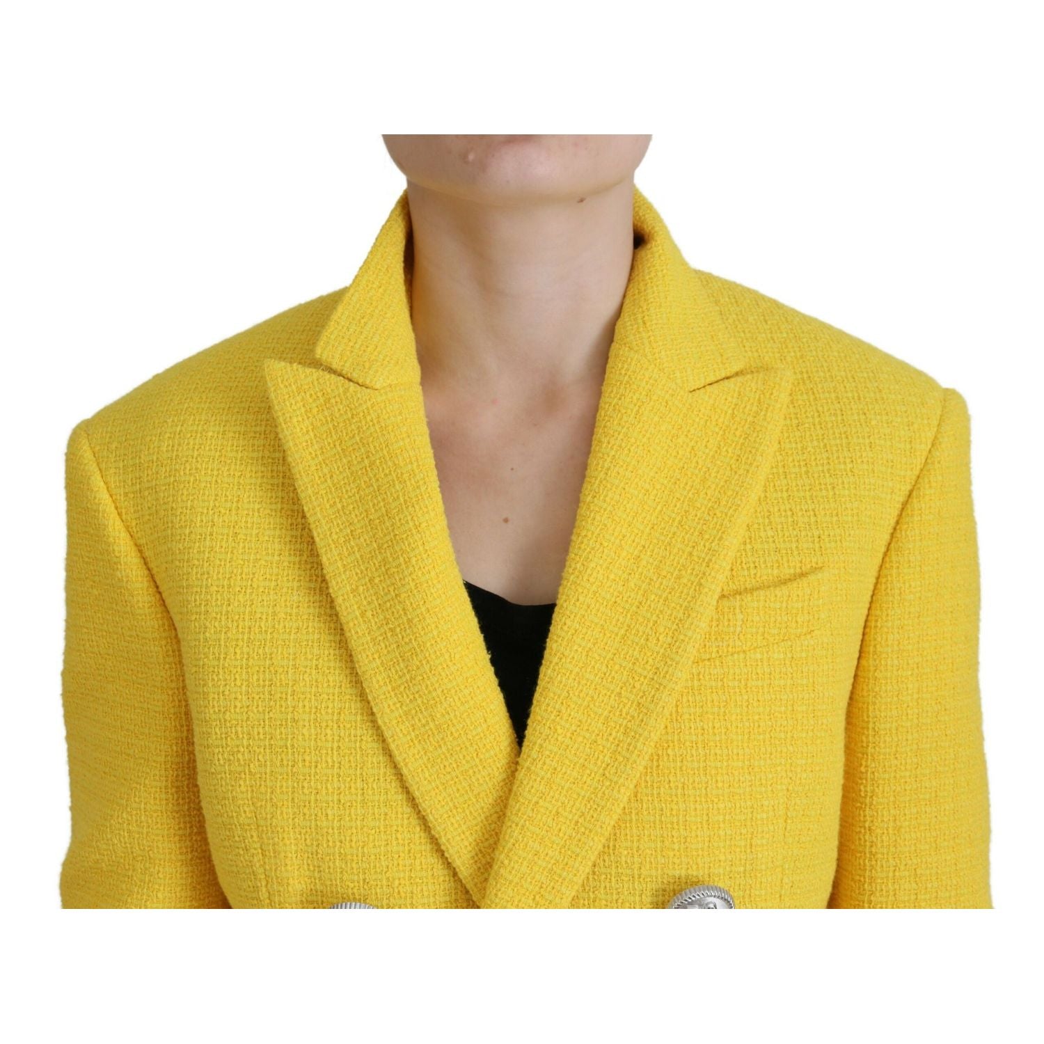 Dsquared² Yellow Peak Double Breasted Suit Blazer Short Set