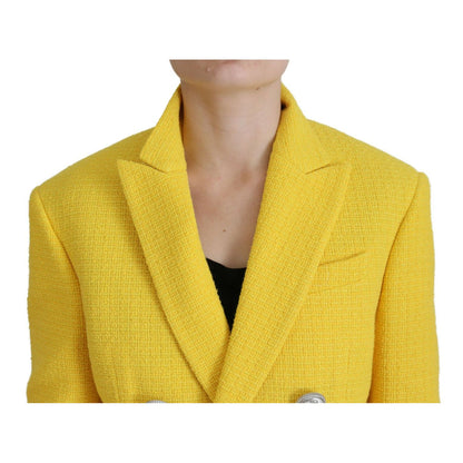 Dsquared² Yellow Peak Double Breasted Suit Blazer Short Set 1728,67345645728,Clothing,Dsquared²,IT38 | XS,Material: 48% Cotton 28% Viscose 18% Acrylic 4% Other Fibers 2% Polyester,Preowned / Defect,Suits & Blazers - Clothing,Suits & Blazers - Women - Clot