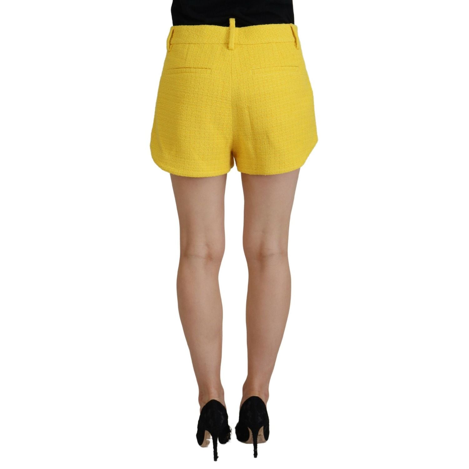 Dsquared² Yellow Peak Double Breasted Suit Blazer Short Set