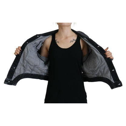 Dsquared² Gray Washed Cotton Cropped Denim Jacket 1728,67345645728,Clothing,Denim Jackets - Jackets & Coats - Clothing,Dsquared²,Gray,IT38 | XS,Jackets & Coats - Clothing,Jackets & Coats - Women - Clothing,Material: Cotton 92%,Polyester 6%,Preowned / Defe