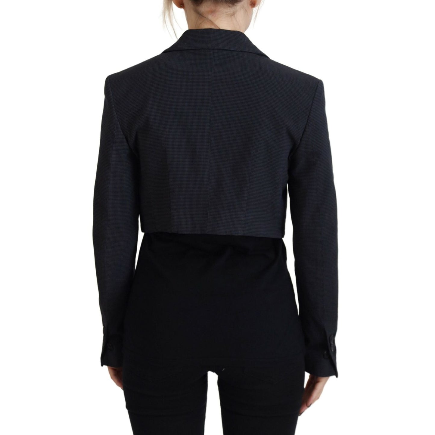 Dsquared² Black Cotton Cropped Button Blazer Jacket 1728,67345645728,Black,Blazers - Suits & Blazers - Clothing,Clothing,Dsquared²,Elastane 2%,IT38 | XS,Jackets & Coats - Women - Clothing,Material: Cotton 98%,Preowned / Defect,Suits & Blazers - Clothing,W