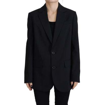 Dsquared² Black Flower Single Breasted Coat Blazer 1728,67345645728,Black,Blazers - Suits & Blazers - Clothing,Clothing,Dsquared²,IT38 | XS,Jackets & Coats - Women - Clothing,Material: 54% Polyester 44% Virgin Wool 2% Elastane,Preowned / Defect,Suits & Bl