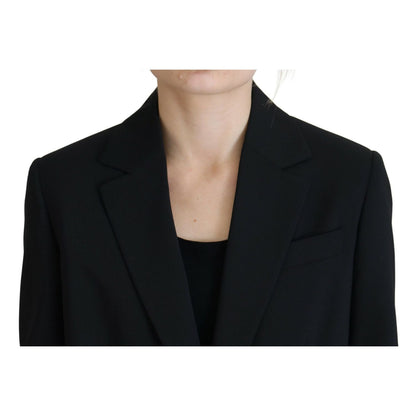 Dsquared² Black Flower Single Breasted Coat Blazer 1728,67345645728,Black,Blazers - Suits & Blazers - Clothing,Clothing,Dsquared²,IT38 | XS,Jackets & Coats - Women - Clothing,Material: 54% Polyester 44% Virgin Wool 2% Elastane,Preowned / Defect,Suits & Bl
