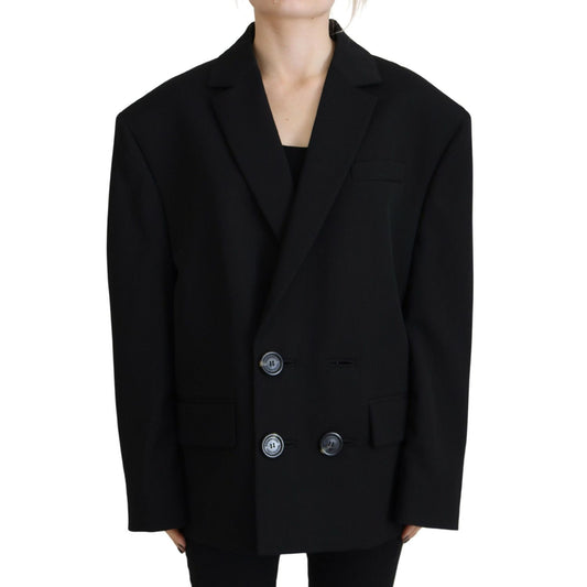 Dsquared² Black Double Breasted Coat Blazer Jacket 1728,67345645728,Black,Blazers - Suits & Blazers - Clothing,Clothing,Dsquared²,IT38 | XS,Jackets & Coats - Women - Clothing,Material: 100% Virgin Wool,Preowned / Defect,Suits & Blazers - Clothing,Women
