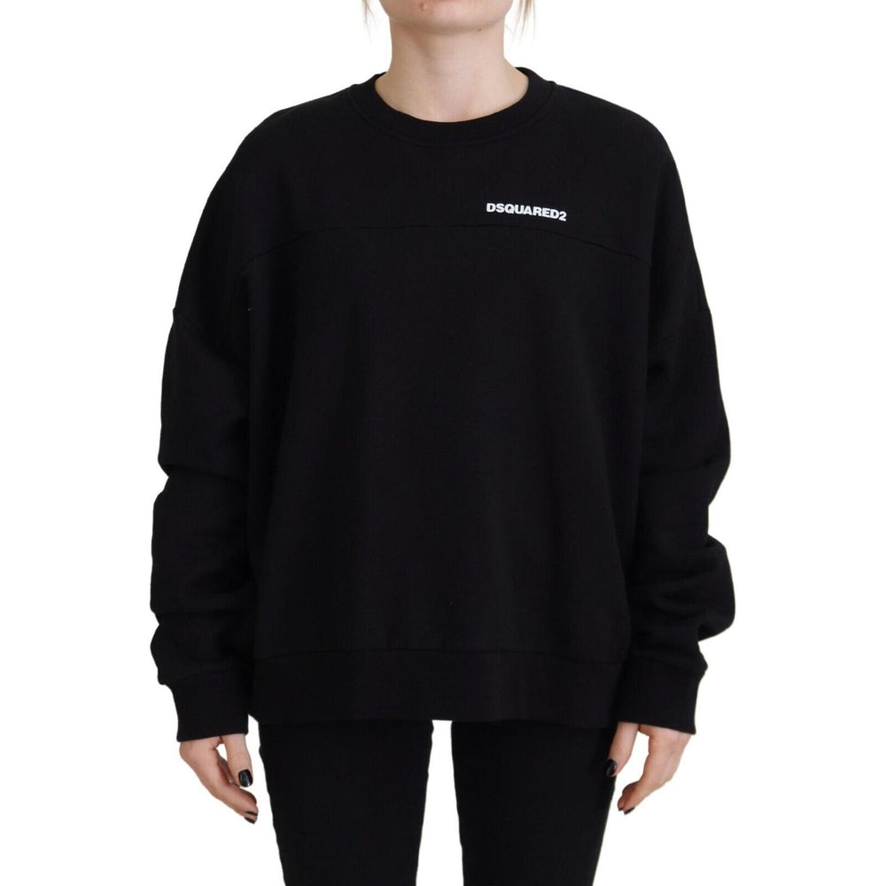 Dsquared² Black Cotton Printed Women Long Sleeve Sweater TSH83441- 38