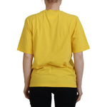 Dsquared² Yellow Logo Print Cotton Crewneck Easy Tee T-shirt Dsquared² Goldenrod