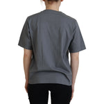 Dsquared² Gray Logo Cotton Crewneck Short Sleeve Tee T-shirt Dsquared² Dark Slate Gray