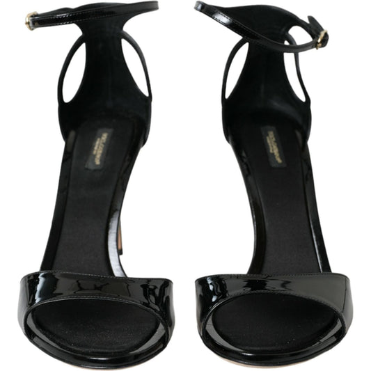 Dolce & Gabbana Black KEIRA Leather Heels Sandals Shoes Dolce & Gabbana Black