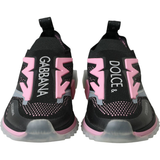 Dolce & Gabbana Black Pink Slip On Sorrento Sneakers Shoes Dolce & Gabbana Dark Slate Gray