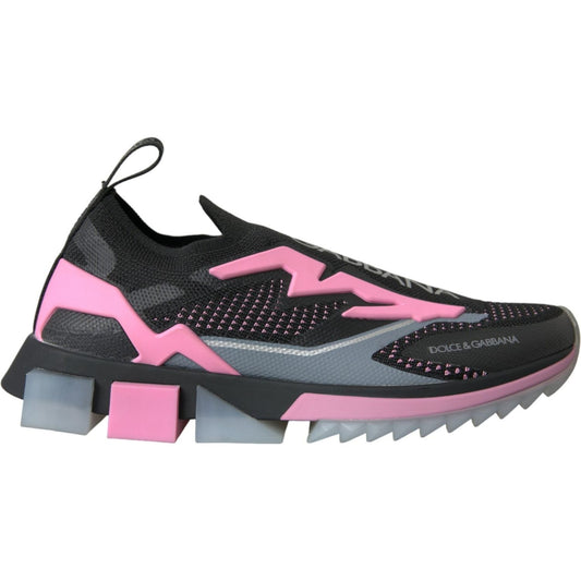 Dolce & Gabbana Black Pink Slip On Sorrento Sneakers Shoes Dolce & Gabbana Dark Slate Gray