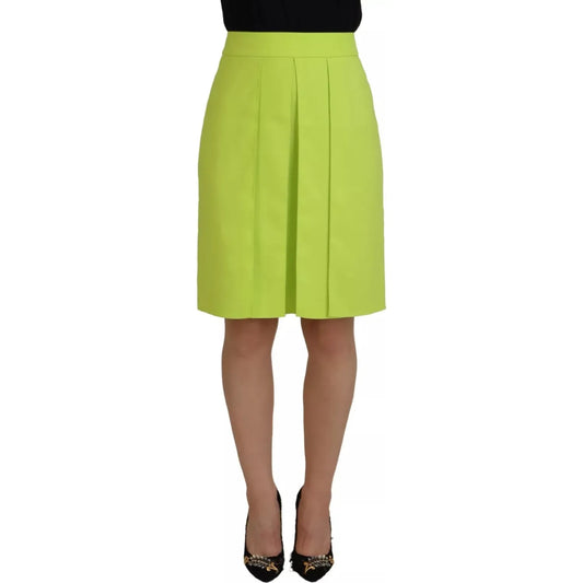Dsquared² Green High Waist Pleated A-line Knee Length Skirt 1728,67345645728,Clothing,Dsquared²,Green,IT38 | XS,Midi - Skirts - Clothing,Preowned / Defect,Skirts - Clothing,Skirts - Women - Clothing,Women