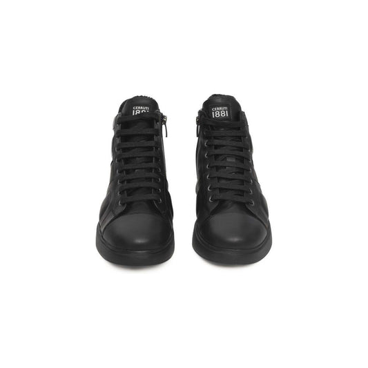 Cerruti 1881 Black Leather Women Sneaker Cerruti 1881 Dark Slate Gray