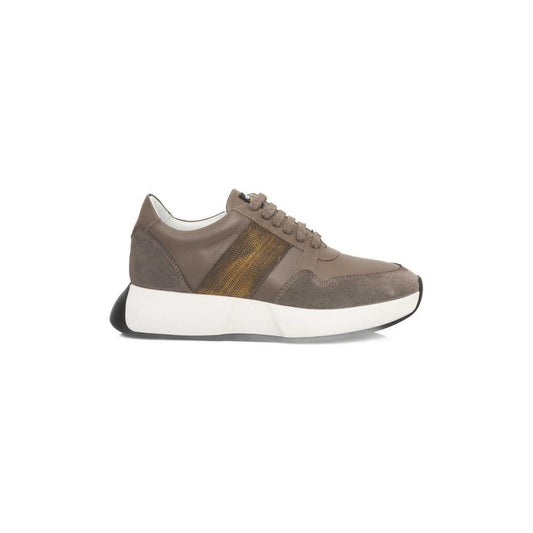 Cerruti 1881 Beige Cowhide Women Sneaker Cerruti 1881 Dim Gray