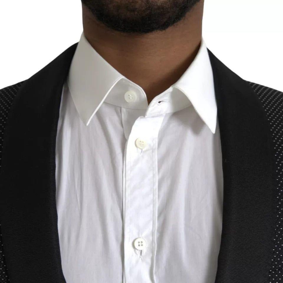 Dolce & Gabbana Black Jacquard MARTINI Single Breasted Coat Blazer JKT4030-50