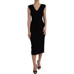 Dolce & Gabbana Black Viscose Sleeveless Bodycon Midi Dress DR281166-40