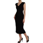 Dolce & Gabbana Black Viscose Sleeveless Bodycon Midi Dress DR281166-40