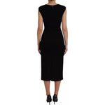 Dolce & Gabbana Black Viscose Sleeveless Bodycon Midi Dress DR281166-40