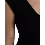 Dolce & Gabbana Black Viscose Sleeveless Bodycon Midi Dress DR281166-40
