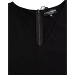 Dolce & Gabbana Black Viscose Sleeveless Bodycon Midi Dress DR281166-40