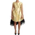 Dolce & Gabbana Gold Polyester Sleeveless A-line Tulle Dress DR2780-38