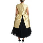 Dolce & Gabbana Gold Polyester Sleeveless A-line Tulle Dress DR2780-38