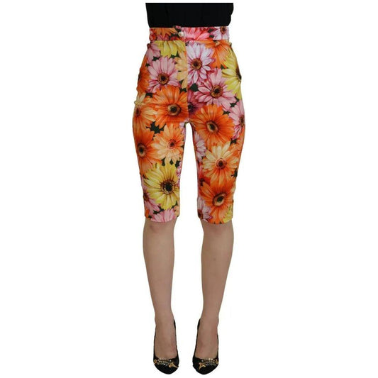 Dolce & Gabbana Multicolor Floral High Waist Cropped Pants Dolce & Gabbana Sienna