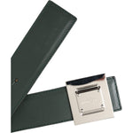 Dolce & Gabbana Green Calf Leather Square Metal Buckle Belt Dolce & Gabbana Dark Slate Gray