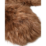 Dolce & Gabbana Brown Cashmere Knitted Fur Mid Arm Mitten Gloves Dolce & Gabbana Sienna