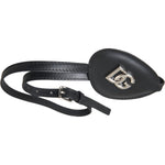 Dolce & Gabbana Black Calfskin Leather Metal DG Logo Eye Patch Dolce & Gabbana Dark Slate Gray