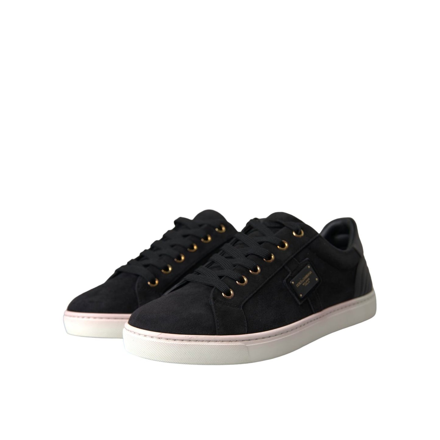 Dolce & Gabbana Black Suede Leather Men Low Top Sneakers Men Shoes